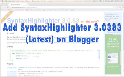 Setup Syntaxhighlighter for blogger