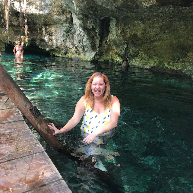 Tulum, travel guide, what to do in Tulum, Gran Cenote, cenotes, Jamie Allison Sanders, Shein lemon print one-piece bathing suit