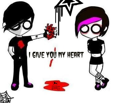 emo love i give you my heart