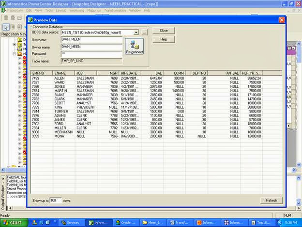 stored procedure transformation