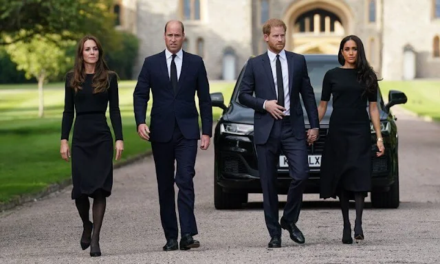 The Prince and Princess of Wales and the Duke and Duchess of Sussex. Kate Middleton, Prince Harry and Meghan Markle