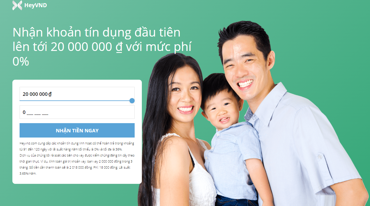 HeyVND APK vay tiền tỷ lệ duyệt cao tới 90%