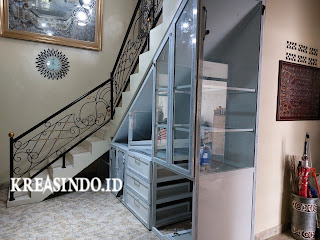 Lemari Bawah Tangga dan Kitchen Set Aluminium pesanan Bpk Ade di Cileungsi Bogor