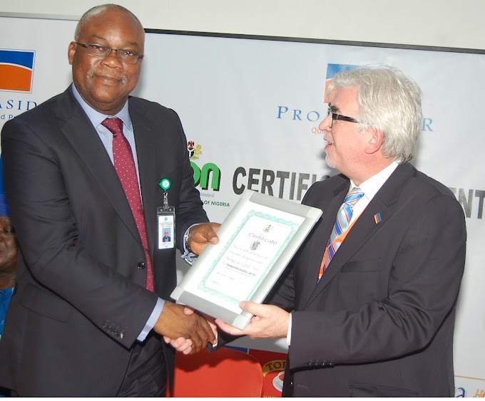 Promasidor Receives ISO Certificate from SON