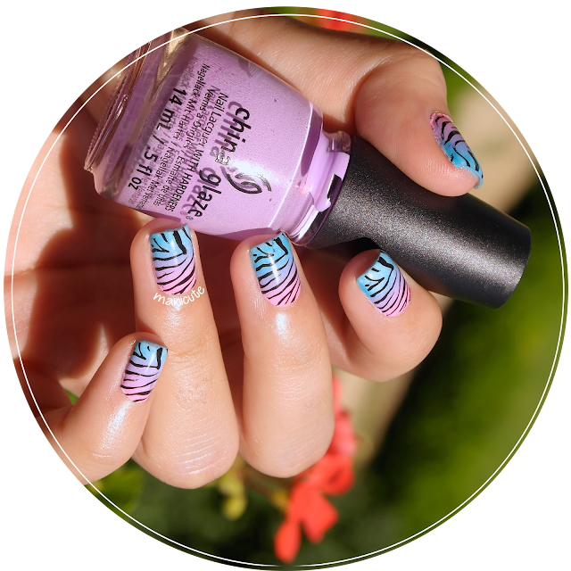 neon zebra nails