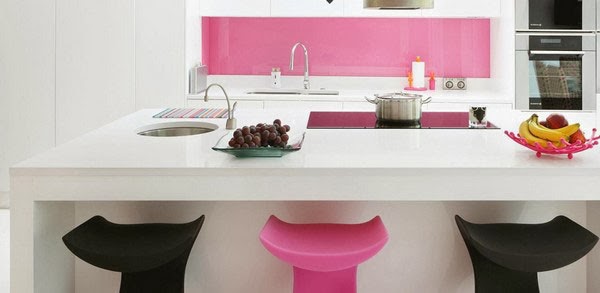 Desain Dapur Berwarna Pink