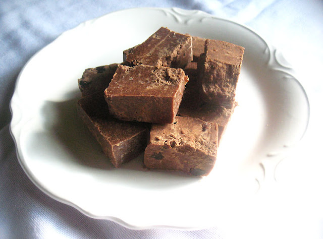 Vegan Chocolate-Coconut Butter Fudge with Dried Cherries