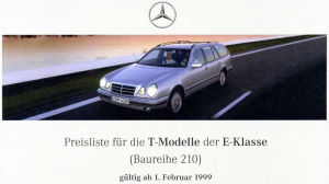 Mercedes-Benz S 210 T-Modell Preisliste 01. Februar 1999