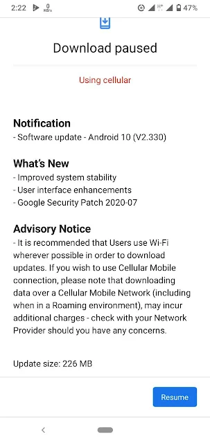 Nokia 4.2 receiving July 2020 Android Security patch