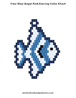Free Blue Angel Fish Brick Stitch Seed Bead Earring Pattern