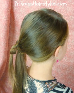 ponytail with bow made from hair