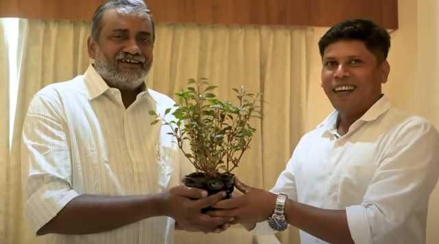 Firoz Chuttipara, who cultivated Ponnankanni, gives Ponnankanni kira to Minister P. Prasad..  Firoz Chuttipara, a farmer and YouTube blogger, is involved in a new venture related to farming. He has undertaken the task of cultivating Ponnankanni Keera in every household