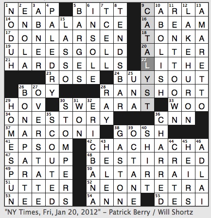 Crossword Puzzles on Rex Parker Does The Nyt Crossword Puzzle  Bourbon Enemy   Fri 1 20 12