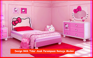 Design Bilik Tidur Anak Perempuan Remaja Moden