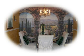 tuscan villa wallpaper mural - dining room