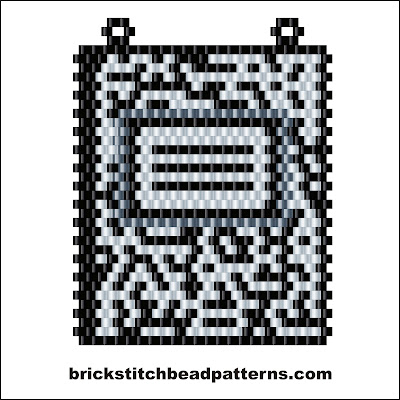 Free brick stitch seed bead necklace pendant pattern color chart