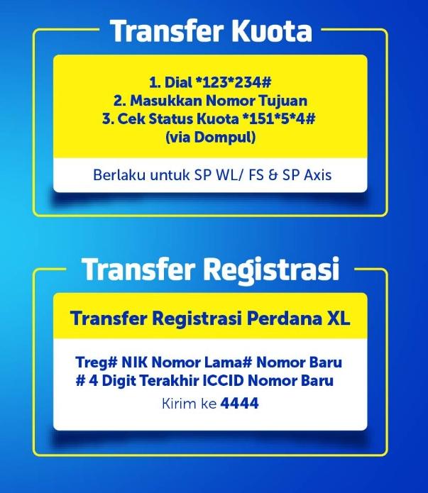 Cara Transfer Kuota dan Registrasi XL AXIS - Blog MAXsi.id
