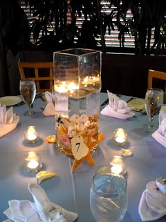 beach wedding lantern centerpieces