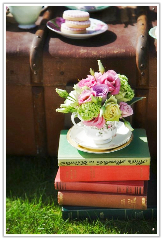 vintage mondays tea party sets and tea cup flowers in scotland