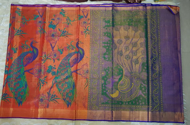 Uppada tissue kalamkari print saree  |online buy saree 