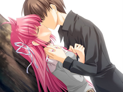Cute Anime Love Couple Kiss-Pics