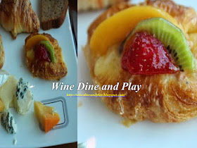 Some breakfast pastries and assorted cheeses made up the breakfast portion of the dessert menu at the Safar Restaurant in the Dubai International Airport