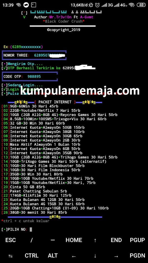 Script Termux Kuota Gratis Tri