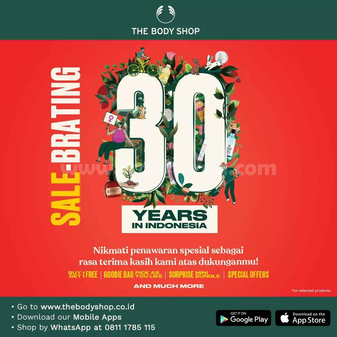 Promo THE BODY SHOP Sale Brating 30 Years - Buy 1 Get 1 Free*