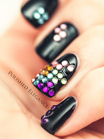 tetris manicure gaming manicure game nail art black nail polish tetris nail art rhinestones