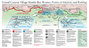 Grand Canyon Village shuttle bus routes, points of interest, and parking on . (grand canyon shuttle bus)