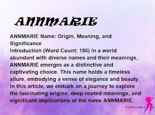 meaning of the name "ANNMARIE"