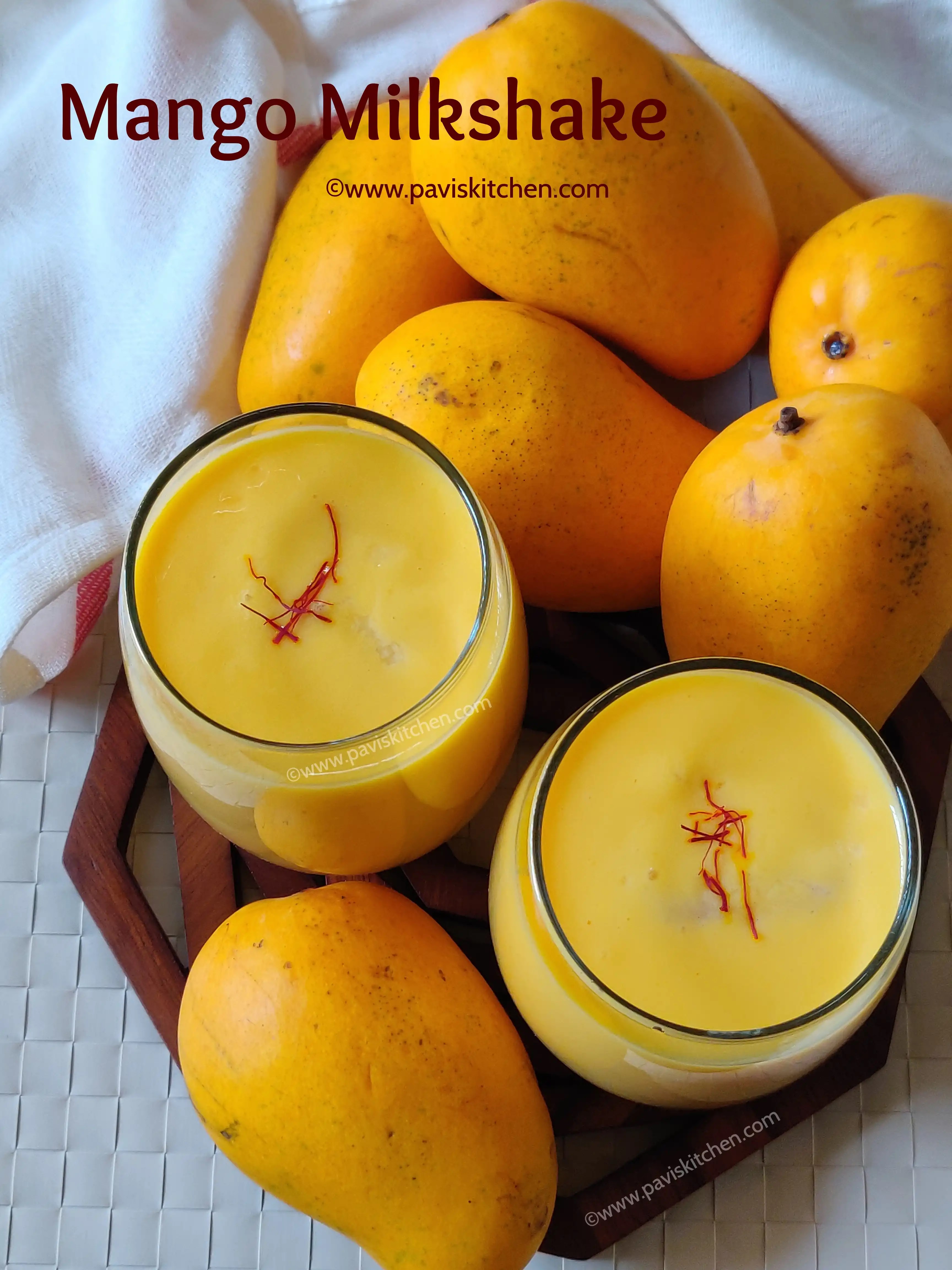 Mango milkshake recipe | Indian fresh mango shake | Mango smoothie with milk