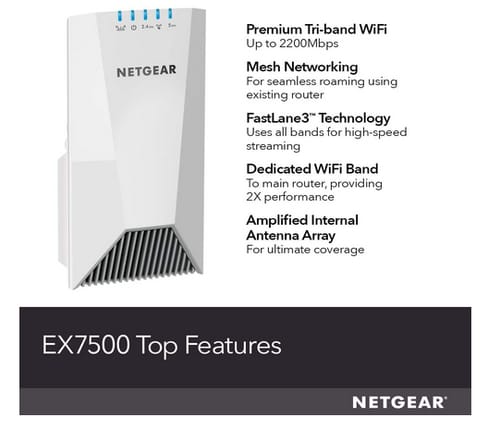 NETGEAR EX7500 WiFi Mesh Range Extender