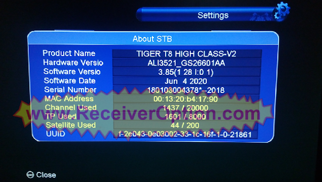 TIGER T8 HIGH CLASS V2 V3.85 NEW SOFTWARE WITH UPDATE EPG PRO