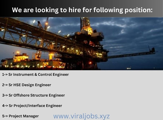 We are looking to hire for following position: