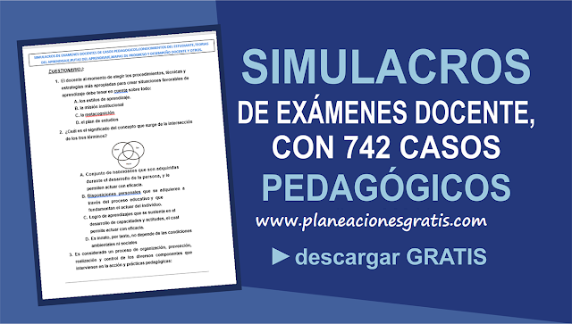 Simulacros de Examenes Docentes con 742 Casos Pedagógicos