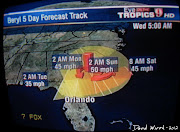 . we were in Florida. Tropical Storm Beryl came inland, stopped, . (tropical storm florida coast beryl day forecast wind speed hit large )