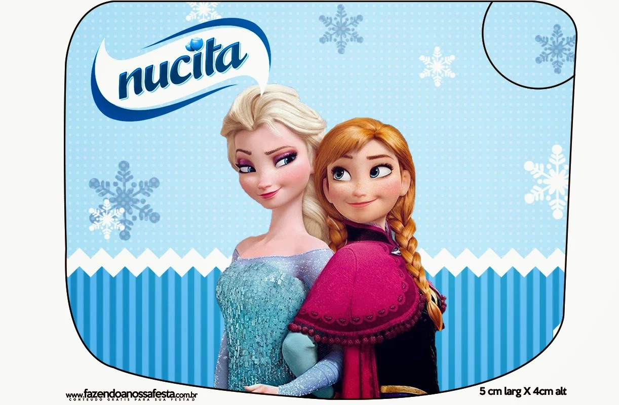 Etiqueta Nucita para Imprimir Gratis de Frozen Navidad Azul.