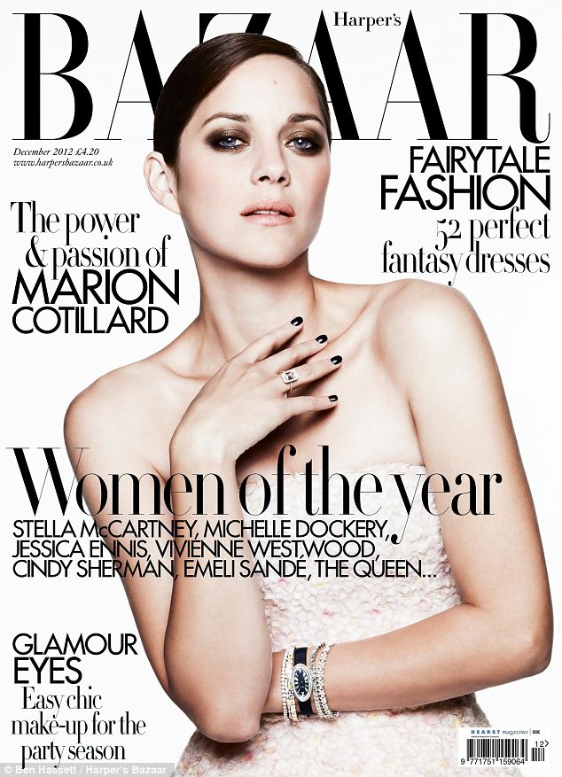 Marion Cotillard Covers UK Harpers Bazaar, December 2012