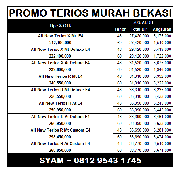  promo terios akhir tahun 2019