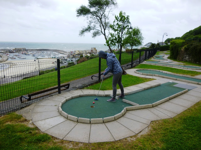 Minigolf course at Lister Gardens in Lyme Regis, Dorset