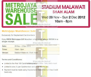 Metrojaya Warehouse Sale 2012 dec nov