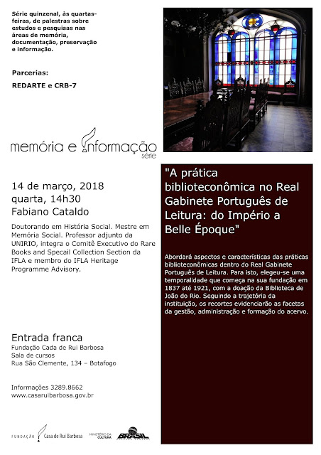 Memória & Informação "A prática biblioteconômica do Real Gabinete Português de Leitura: do Império a Belle Époque"