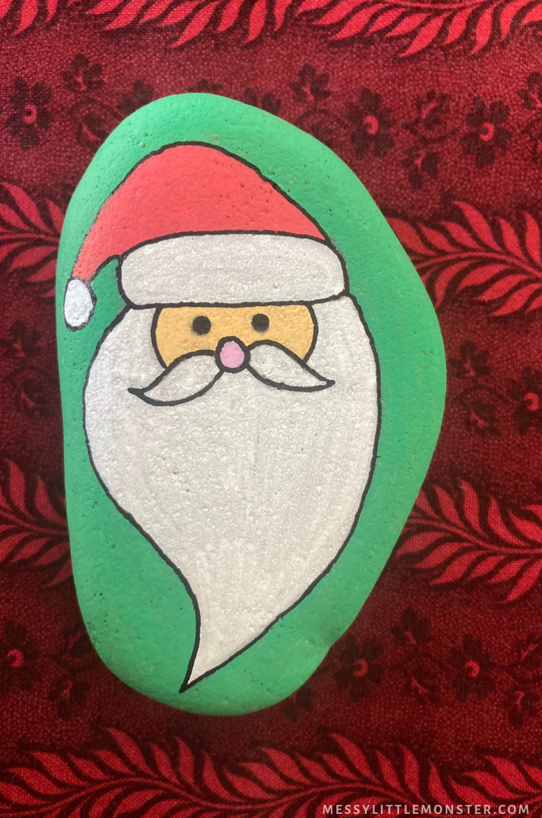 Christmas rock painting - Santa craft