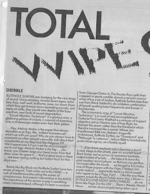 BUTTHOLE SURFERS interview Melody Maker August 22nd 1987