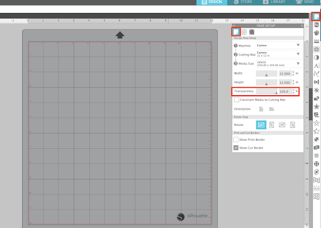 page setup panel, grid lines, silhouette studio, cameo 4, cameo 4 pro