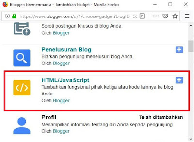  Sobat tinggal buka akun blog Sobat, klik Tata Letak > Tambahkan Widget > HTML/Javascript.