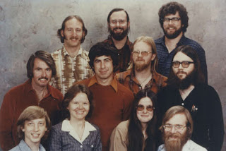 Microsoft employees including Bill Gates and Paul Allen in 1978