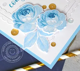 Sunny Studio Stamps: Everything's Rosy Fancy Frames Congrats Card by Vanessa Menhorn