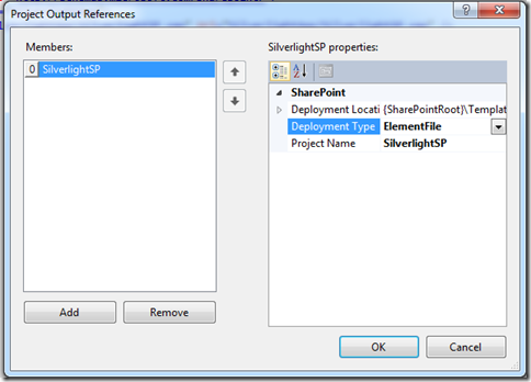 Adding The Silverlight project output to the SharePoint Module